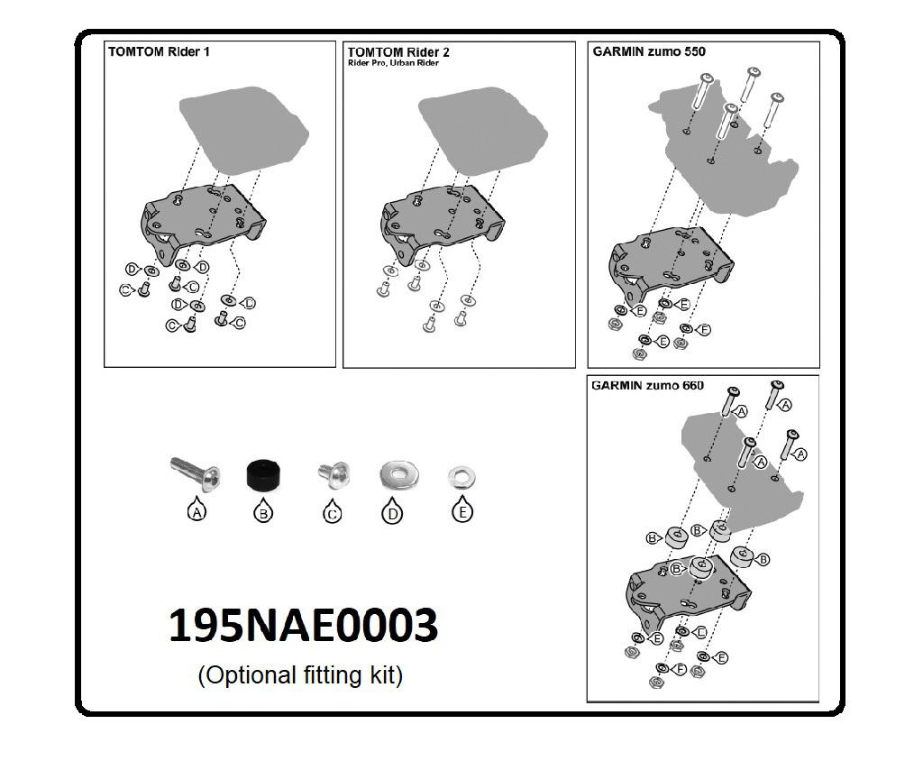 GPS Bracket Adapter Kit for TomTom Rider and Zumo 550 / 660