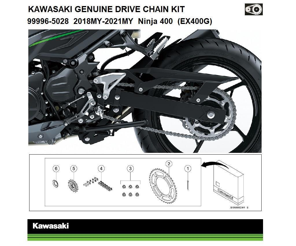 Genuine Chain and Sprocket Kit Ninja 400 & Z400 (EX400G/ER400F)