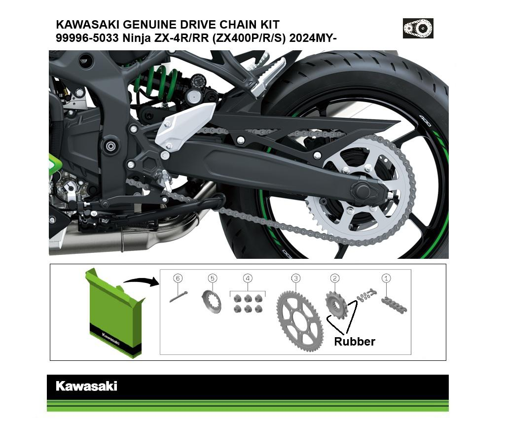 Genuine Chain and Sprocket Kit Ninja ZX-4R/RR (ZX400P/R/S)